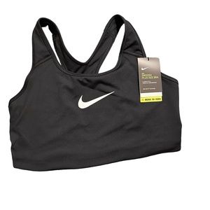 Nike sports bra black with white swoosh size 1x NWT